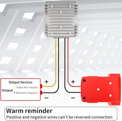 18V to 12V Step Down Converter Aadpter Compatible with Milwaukee M18 Batteries, DC 12 Voltage Battery Power Adapter, 20A 240W Buck Converter Regulator,with Over Discharge Protection, Switch and Fuse.