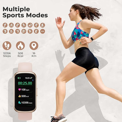 TIFOZEN Fitness Tracker for Women Men, Smart Watch Band with 24/7 Heart Rate Blood Oxygen Sleep Monitor, Calories Step Tracker Pedometer 3ATM Waterproof Activity Tracker for Android iOS, Pink