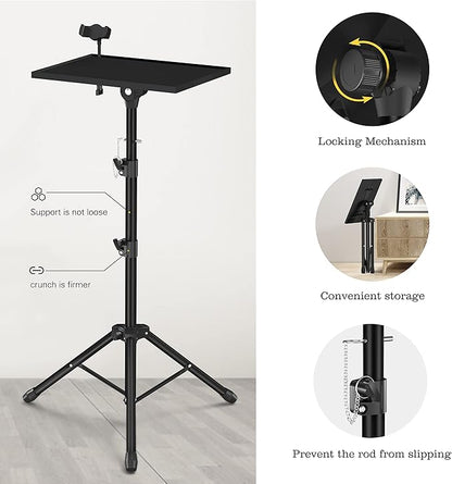 Facilife Projector Stand Tripod - Laptop Tripod Projector Stand Adjustable Height 22 to 47 Inch, Projector Tripod Stand, Tripod for Porjector, Projector Stand for Outdoor Movies