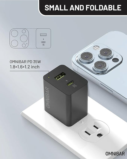 35W USB C Charger with 60W Type C Cable,2 Ports GaN Fast Wall Charger Block,PD3.0 PPS USB-C Power Adapter for iPhone 16/15/14, Galaxy S24//Note 20, Pixel 8 Pro/8/7, iPad/iPad Mini,MacBook Air and More