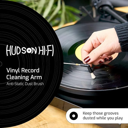 Hudson Hi-Fi Anti-Static Cleaning Arm - Adjustable, Universal Fit - Defy Damage, Perfect Playback - AutoMagically Cleans as LP Plays to Remove Dust & Static, End Needle Skipping, Popping