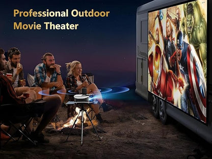 GooDee Smart 4K Projector with 5G WIFI and Bluetooth, Built-in Apps, Dolby Audio, 800ANSI Outdoor Projector, 400" Zoom Home Theater Projector Compatible with TV Stick,iOS,Android