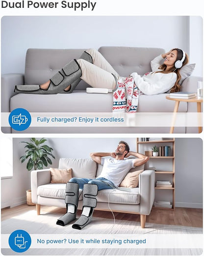 RENPHO Leg Massager for Circulation and Pain Relief FSA with Smart Pressure Sensor, Air Compression Calf Massager for Relieve Fatigue, Birthday Gift for Mom and Dad, HSA Foot Massage