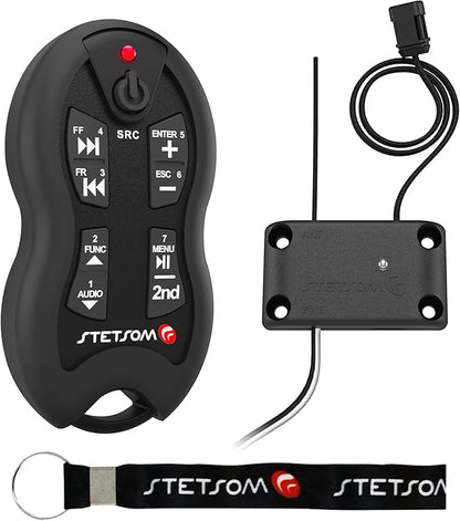 Stetsom SX2 - Universal Remote Control, Infrared, Long Range (1640 ft), 16 Functions, Learning Mode, Compatible with Car Audio Head Units, Home Devices and Video Equipment