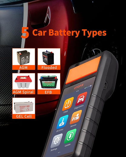 OTOFIX by Autel Professional Battery Tester with VCI connection,All Systems Diagnostic Scanner with Printer, Cold Cranking & Charging Analyser, BMS/ Electric Reset