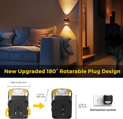 L LOHAS LED Night Light Projector, Night Lights Plug into Wall, Dusk to Dawn Sensor, Rotating Nightlight for Kids, Soft White Ambient Lighting for Bathroom, Gaming Room, Gifts,1 Pack