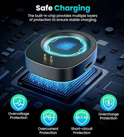 TiMOVO Dock Charger Compatible with Amazfit T-Rex 3/Balance 2, 3.3ft/1m Magnetic Replacement Charging Stand, Smartwatch Accessories
