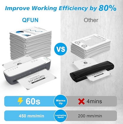 Laminator Machine 13-Inch Thermal Lamination with Laminating Sheets 9 in1 Office Desktop Laminate Machine, Portable A3 Laminater for Teachers Personal 60S Warm-Up Never Jam
