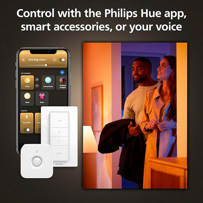 Philips Hue Datura Smart Ceiling Panel (Small Round 2.49in x 15.12in) White & Color Light, Bluetooth Compatible, Voice Control with Alexa, Apple Home & Google Assistant†?