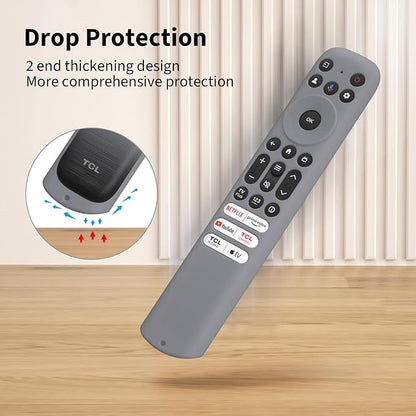 Hi Color Silicone Cover for TCL RC813 FMB1/RC923/RC902V Remote Protective Case Sleeve for TCL Smart TV Remote RC813 FMB1 Case Cover(Grey)