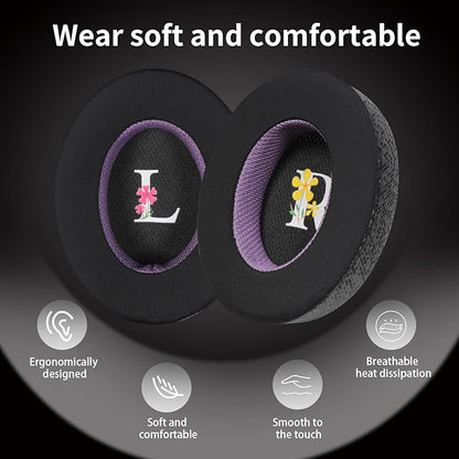 Magic Ice Gel Replacement Earpads for SENNHEISER MOMENTUM3 - Black/Purple, Comfortable & Durable