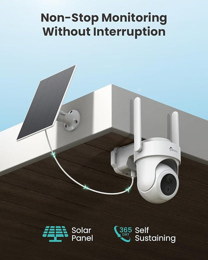 CAMSTRO 4K Security Cameras Wireless Outdoor No Subscription, 360° PTZ Home Security Cameras System, 64G Local Storage Home Hub, Human/Vehicle/Pet Recognition AI, Color Night Vision, 2 Cam-Kit