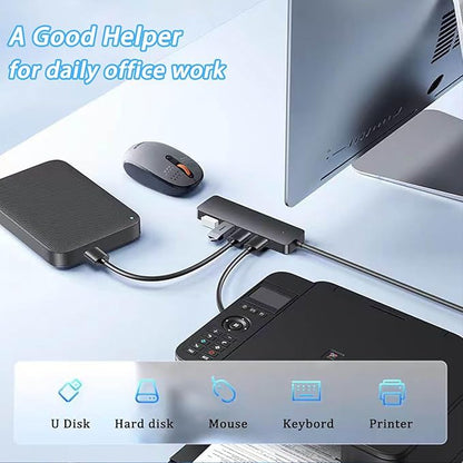 USB 3.0 Hub, VIENON USB Hub with 4 USB 3.0 Female Ports, USB Splitter USB Extender for PC, Laptop, Xbox, PS4/5, Flash Drive, HDD, Console, Printer, Camera,Keyborad, Mouse-2ft