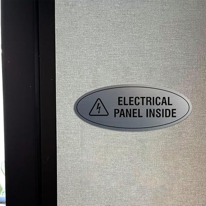 Signs ByLITA Oval Electrical Panel Inside Sign (Red) - Large 2 Pack