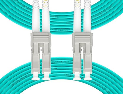 Fibergaga 10Pack-10M(33ft) OM3 LC to LC Fiber Patch Cable, Multimode Fiber Cable 50/125µm 10G/40G, OD-2.0mm Fiber Optic Cable Duplex LC to LC