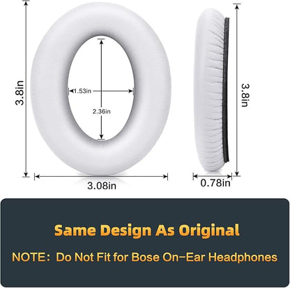 Premium Replacement Ear Pads Compatible for Bose QC35 & QC35ii Over-Ear Headphones Made by GEVO- Comfortable Adaptive Memory Foam and Extra Durable Earpads Kit for Bose QuietComfort 35 &35ii(White)