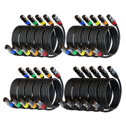 AuxLink XLR Cables 3ft 20Pack, XLR Microphone Cable Mic Cable Male to Female Gold-Plated 3-Pins