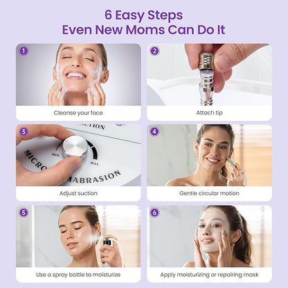 UNOISETION Diamond Microdermabrasion Machine Professional, 3 in 1 Dermabrasion Facial Peeling Skin Care Device for Salon Personal Home Use