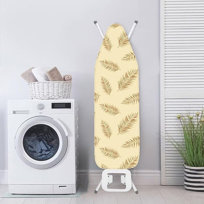 ZCFYGDX Ironing Board Covers,Elastic Edge 3 Bottom Nylon Buckle Straps, Stain Resistant & Resistant Scorch, Easy to Installation Fasteners Minimalist Palm Leaf Print Decor Size-S 14 x 45