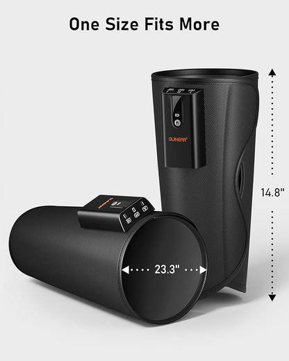 QUINEAR Rechargeable Calf Massager with Air Compression, Leg Massager for Circulation and Pain Relief, Portable Leg Massager with 6 Intensities & 3 Modes, Fast Recovery for Swelling, Relax for Gym