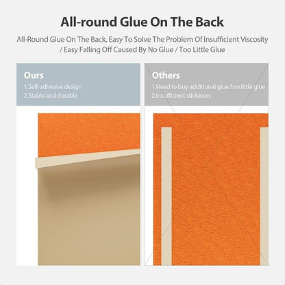 Amantech 12 Pack Acoustic Panels Self Adhesive Sound Proof Foam, High Density Sound Acoustic Panel, 16X12X0.4 Inch 4:3 Rectangle Panels in Home, Office, Reccording Room, Studio, more(Orange-Red)
