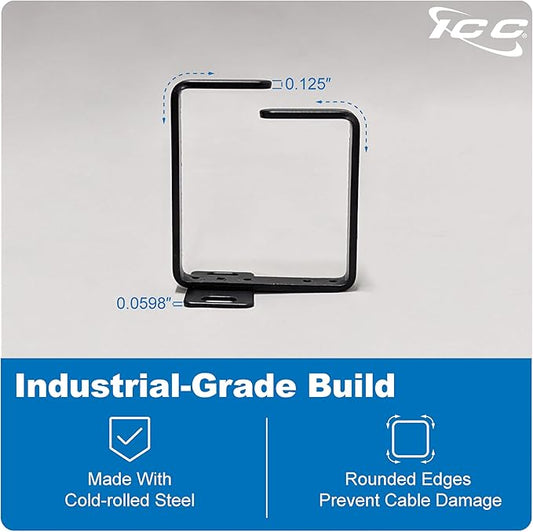 ICC 3” Metal Cable Management Ring, Vertical, Rack or Wall Mount, Pack of 10 – Cable Organizer for Network Racks and Wiring Systems