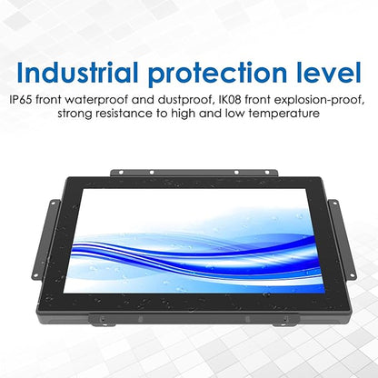 13.3 Inch 1000 Nits High Brightness 10 Points Open Frame Touch Display, Industrial PCAP Touchscreen Monitor, VGA+HDMI+DVI Port - 16:9-1920 x1080