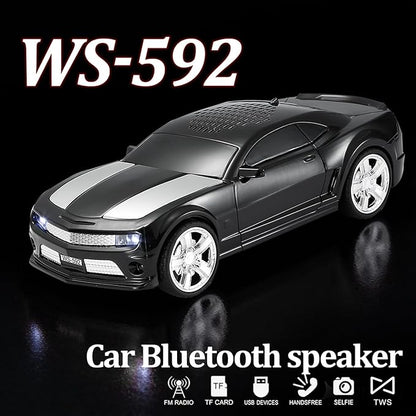 WSTER Classic Sports Car Model Bluetooth Speaker, Portable Wireless Outdoor Speaker with HD Sound, TWS Pairing, Truck Bluetooth Speaker, Parties & Home Audio (Black)
