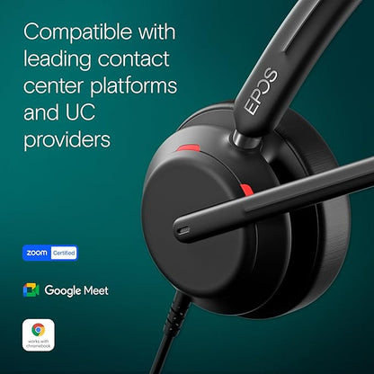 EPOS Impact 730 Mono Wired USB C and USB A Headset with Noise-Canceling Mic, in-Line Controls, High-Performance Audio, Comfortable Fit for Business Calls, Work from Home & Office Use