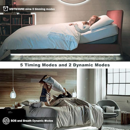 MY BEAUTY LIGHT White LED Strip Lights, 16.4ft Dimmable LED Light Strip with RF Remote, 300 Bright 6500K 2835 LEDs, Strong Adhesive LED Tape Light with Timing Mode for Mirror Bedroom Kitchen Cabinet
