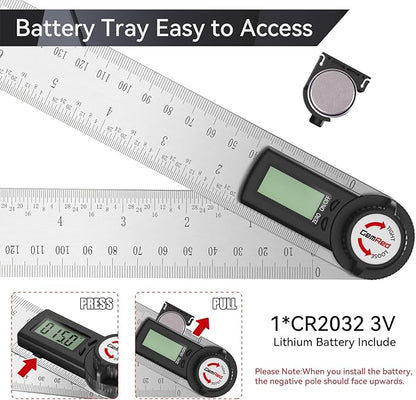 GemRed 82305 Digital Angle Finder Protractor (Stainless steel 300mm)