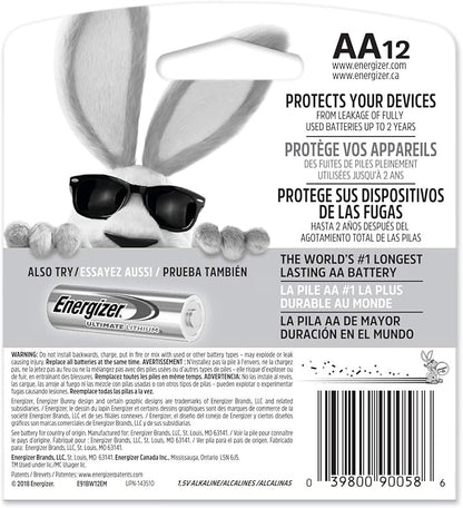 Energizer AA Batteries, 12 Count, Double A Max Alkaline Battery (Pack of 2)