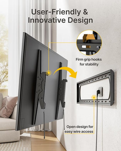 monTEK Heavy Duty Tilting TV Wall Mount for 60–120” Large TVs up to 300 lbs, 4X Safety Tested, 10° Tilt for Glare-Free Viewing, Low Profile Slim Bracket, Max VESA 900x600, Fits 16”/18”/24” Studs