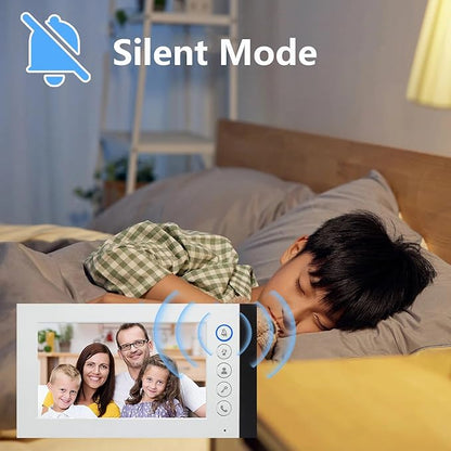 ANJIELO SMART Wired Video Multifamily Apartment Intercom System,2/3/4/6/8/10/12 Units 7 inch Monitor Video Door Phone Kit,Video Doorbell, ID Card Unlock, 2 Way Audio for Home (1 doorbell + 3 Monitor)