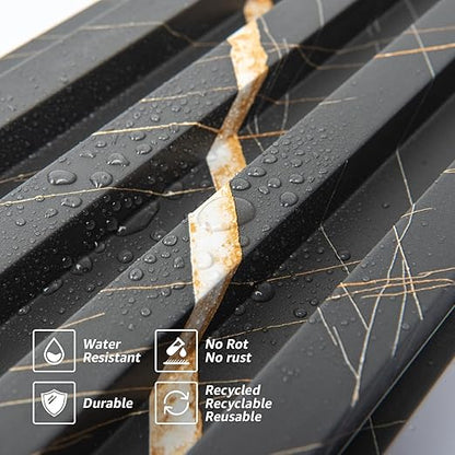 Art3d 8-Pack WPC Slat Panel for Interior Decor, Decorative Fluted Accent Wall Covering for Living Room Bedroom TV Background Office, 96 x 6 Inch - Granite