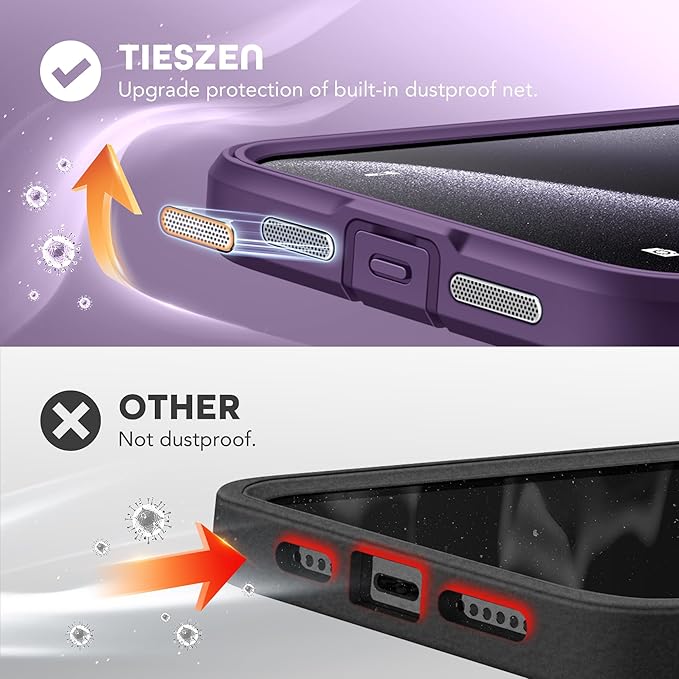 Magnetic for iPhone 15 Pro Case, Compatible with MagSafe, Built-in Privacy Screen Protector and Camera Protection, Anti Spy Full Body Dustproof Shockproof Hard Phone Case 6.1", Purple