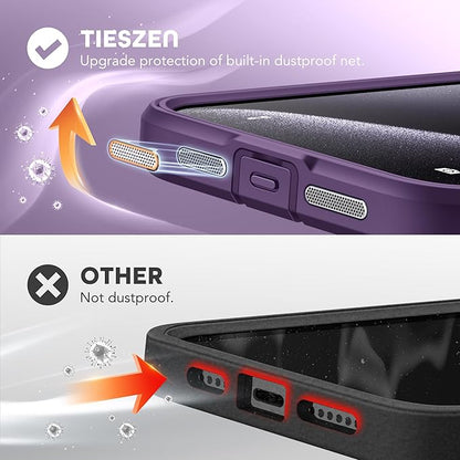 Magnetic for iPhone 15 Pro Case, Compatible with MagSafe, Built-in Privacy Screen Protector and Camera Protection, Anti Spy Full Body Dustproof Shockproof Hard Phone Case 6.1", Purple