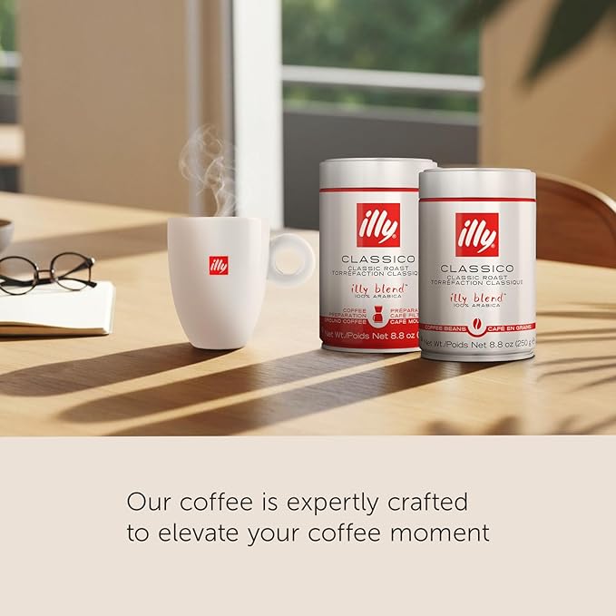 illy Whole Bean Coffee - Perfectly Roasted – Colombia Medium Roast – Smooth Taste, Notes of Fruit – Fruit Notes - 100% Arabica Beans - No Preservatives – 8.8 Ounce