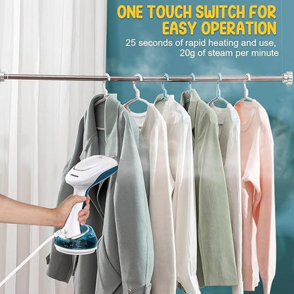 Rolipo Handheld Steamer for Clothes 1200W, Clothes Steamer with Large 360ml Water Tank, Fast Wrinkle Remover Portable Garment Steamer, Ideal for Home, Office, Travel, Blue