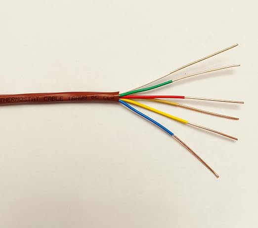 Eastwire 18/6 100ft Thermostat Wire - Solid Copper 18 Gauge - CL2 - Power Circuit Cable (18/6, 100ft)