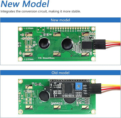 FREENOVE I2C IIC LCD 1602 Module (2 Pack), New Type TWI Serial 16x2 Display, Compatible with Arduino Raspberry Pi Pico ESP32 ESP8266
