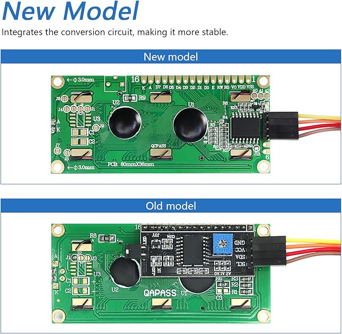 Freenove I2C IIC LCD 1602 Module, New Type TWI Serial 16x2 Display, Compatible with Arduino Raspberry Pi Pico ESP32 ESP8266
