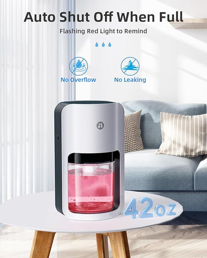 Dehumidifiers for Home, 42oz Dehumidifier for Bathroom, Dehumidifiers for Room with Auto Shut Off, Auto Defrost Quiet Dehumidifier for Bedroom Wardrobe Closet Trailer RV