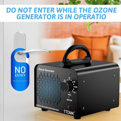 Ozone Generator 128,000mg/h, Commercial Ozone Machine Odor Removal, High Capacity Ozone Machine, Home Ozone Generator for Car, Home, Smoke, Pet, etc (Black) - by TTDMK