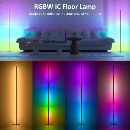 Eastfine Corner Floor Lamp, RGBWW IC Corner Lamp with APP and Remote Control, LED Floor Light with 16 Million DIY Colors, Color Changing Ambient Light for Living Room, Bedroom, Gaming Room