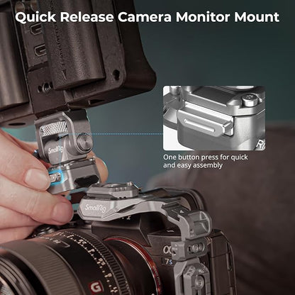 SMALLRIG Quick Release Camera Monitor Mount with Integrated NATO Rail, Field Monitor Mount, Swivel 360° and Tilt 160° Adjustable, Camera NATO Monitor Holder, Max Payload 2.5kg, HawkLock H21-4487
