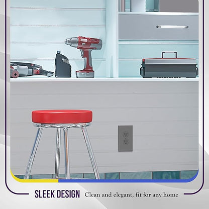 ENERLITES Duplex Receptacle Outlet Wall Plate, Jumbo Electrical Outlet Cover, Gloss Finish, Oversized 1-Gang 5.51" x 3.50", Polycarbonate Thermoplastic, 8821O-GY, Gray