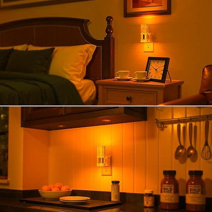 Briignite Night Light, 2 Pack Dimmable Night Lights Plug into Wall, LED Night Light with 0-100 LM Adjustable Brightness, Automatic Night Lights with Dusk to Dawn Sensor, for Bathroom Hallway