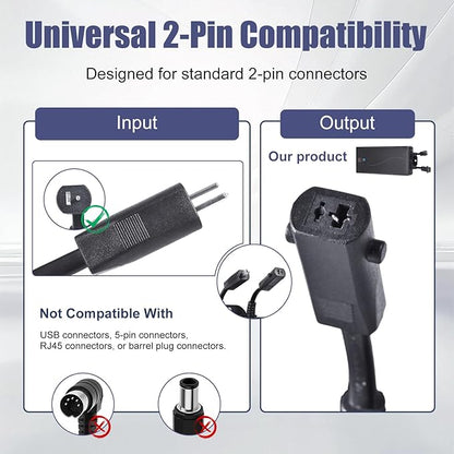 EAJION Universal Battery Pack for Reclining Furniture, 2500mAh Rechargeable Wireless Power Supply Fits Furniture with 2-Pin Connection, Batteries for Electric Sofas, Recliner, Couch, Lift Chairs