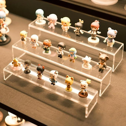 Blaithom Acrylic Display Riser Stand,6Pcs 12'' Length Tier Display Stands, Thickened to 0.2''(5mm) Acrylic Shelf Risers for Perfume Display,Risers for Buffet Table,Cupcake Stand,Pop Figurines,Tumbler,Food